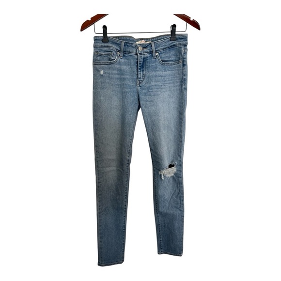 Levi’s 711 skinny Women's Blue Distressed Jeans size 28 - Picture 1 of 5
